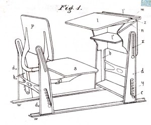 Banco regulable para escuela. 1929. OEPM, Museo Virtual.
